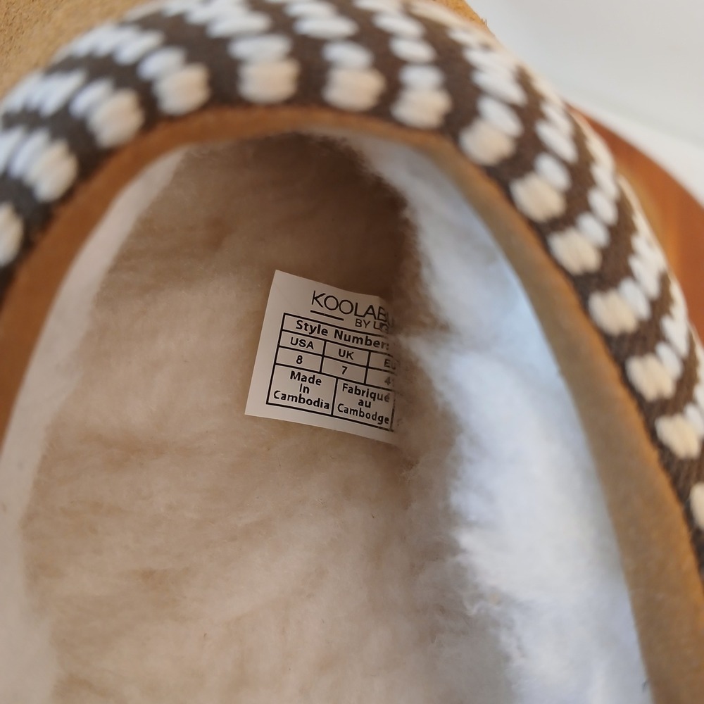 Koolaburra By UGG Burree Slippers Mens 8 Chestnut Brown Suede Slippers 1159690 - Picture 6 of 9